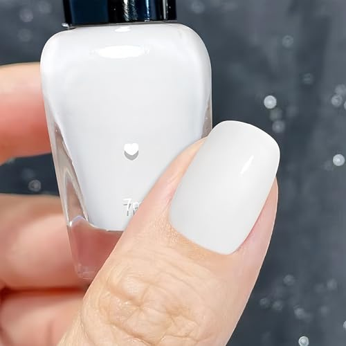 White Nail Polish, Timeless White Manicure Varnish, Quick Drying & Long Lasting Lacquer for DIY Nail Art Manicure at Home, Chip Resistant for Women