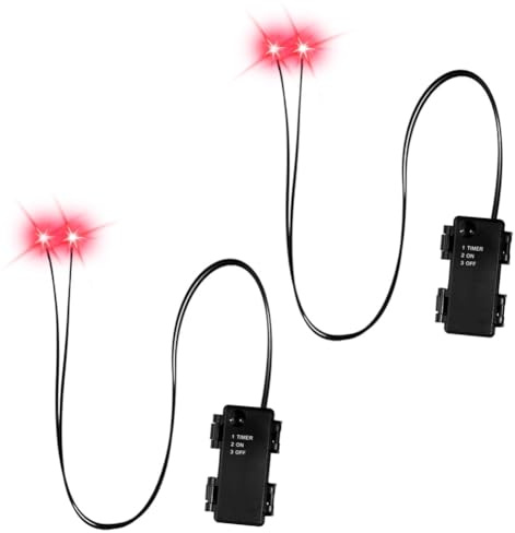 Wzxksoac Light Up Skeletoneyes Halloween Led Glowing Eyes with Timer, 2 Pcs Skeleton Eyes for Horror Diy for Masks, Pumpkins, Tombstones, Props Red