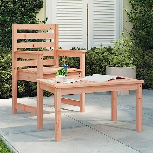 IBUQDDV Massivholz Gartentisch aus Douglasie 82,5x50,5x45 cm für Terrasse und Garten mit Stabiler Tischplatte und robustem Rahmen, langlebiges Wetterfestes Holz für Outdoor Möbel