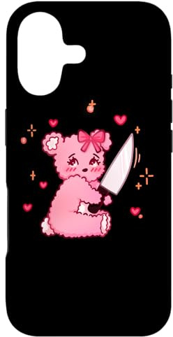 Adorable Ours à Coquette Kawaii Y2K avec Couteau Coque pour iPhone 17