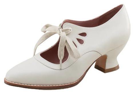 Zapatos de tacón alto hueco con cordones de talla grande para mujer
