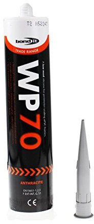 12x Bond It Anthracite Grey WP70 Neutral Cure Silicone Sealant for External Wood, Aluminium and uPVC Door and Window Frames