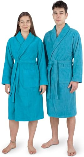 Bademantel 100% Baumwolle mit Frottee I - Öko-Tex 100 - Premium Qualität