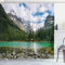 ABAKUHAUS Paysage Rideau de Douche, Canada Ohara Lac Wiev, Tissu Ensemble de Décor de Salle de Bain avec Crochets, 175 x 200 cm, Vert Turquoise