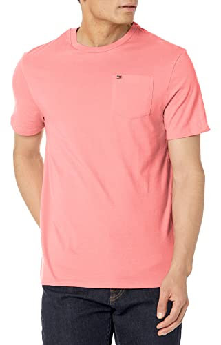 Tommy Hilfiger Mens Essential Short Sleeve Cotton Crewneck Pocket T-Shirt T Shirt, Blossom, Medium US