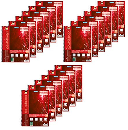 Stylex 43889-P6 DIN A4 Spiral-Collegeblock, kariert, 6-er Packung (3)