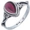 mantraroma Ring Damen Silber 925 Granat Edelstein rot ausgefallen verspielt