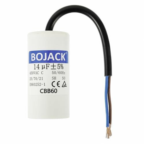 BOJACK CBB60 14uf 450V 50/60HZ Condensador de arranque Motor, condensador de funcionamiento del motor, SH Condensadores, Condensador de supresión, con alambre