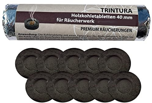 Räucherkohle zum Räuchern 40mm selbstzündende Kohle Kohletabletten für Weihrauch Räucherpfanne und Weihrauchbrenner geeignet