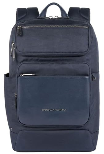 Piquadro Macbeth Zaino medio in pelle e tessuto porta PC 14 ad uno scomparto e schermatura RFID