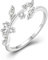 MASOP Ringe Frauen, Sterling Silber 925 Blatt Offener Ringe mit AAA Zirkonia Blatt Verstellbar Kleine Geschenke für Damen Frauen Freundin Mädchen Schwester Mutter
