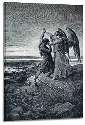 Gustave Dore Poster, Motiv Jacob Wrestling mit dem Engel, 40 x 60 cm