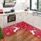 CAROMIO Schneeflocken Elch Weihnachts Küchenteppich, 2er Set rutschfeste Waschbare Küchen Fußmatten für Winter Heimküche Weihnachtsdekoration Rot 40 x 60 cm + 40 x 120 cm