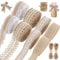8 Rollen Juteband Vintage Spitzenband, Juteband mit Spitze, Natürliche Jute Bänder und Spitze, Leinwand Band für DIY Handwerk Hochzeit Deko Weihnachten Party Basteln Geschenkband mit Hanfseil