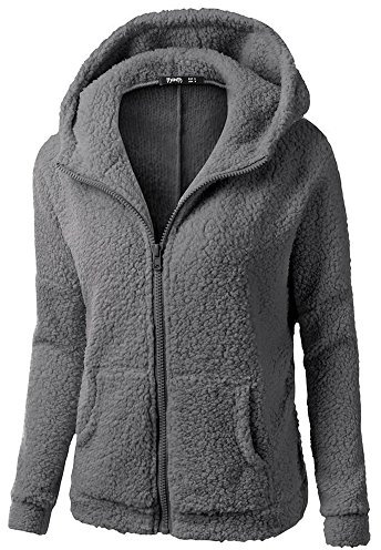Fleecejacke Damen Reine Farbe mit Kapuze Deckenpullover Lange Plüschjacke Lose Hoodie Freizeit Kuschelpullover Unregelmäßiger Kapuzenjacke Fuzzy Oversize Teddy Fleece Mantel Wintermantel Lässige