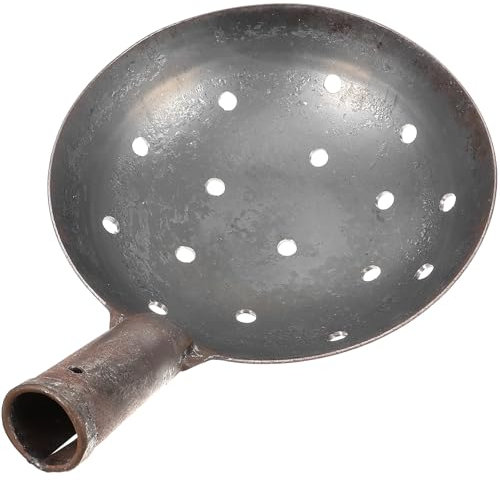 Lurrose Drainage Leakage Spade Round Head Garden Sifting Metal Sand Sifter Sifting Scoop Portable Sifting Mud and Muck Concrete Stainless Steel Replace