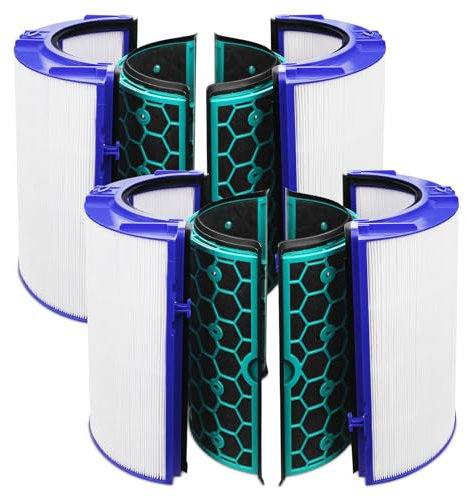 TP04 - Filtro HEPA di ricambio per purificatore Dyson HP04 TP04 DP04 TP05 DP05 DP05 a due stadi sigillato, filtro a 360°, confezione da 2 filtri HEPA e 2 filtri a carbone attivo