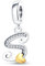 HappyStar Charm Bead A-Z Pendente Ciondolo con Lettera Dell'alfabeto in Argento Sterling 925 con 5A Zirconia， Compatibile con Pandora Bracciale e Europei Bracciale Collane da Donna