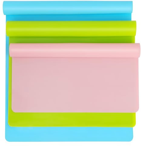 Bastelunterlage 3er Set Silikonmatte Basteln Malunterlage Kinder Groß Silikon Matte für Kinder Abwaschbar Rutschfeste Unterlage Tisch für Basteln Malen Gießharz