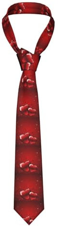 RAXER Herren-Krawatte, mit Herzen, personalisierbar, bedruckt, Seidenkrawatte, verstellbar, für Business, Hochzeit, formelle Krawatten, Schwarz , Einheitsgröße