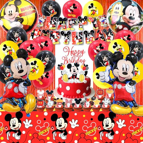 50 Stück Micke geburtstagsdeko, Micke luftballons, Micke deko, Micke ballon, Tortendeko Micke, Cartoon Geburtstagsdeko, Micke Happy Birthday Banner, Geburtstags Luftballons