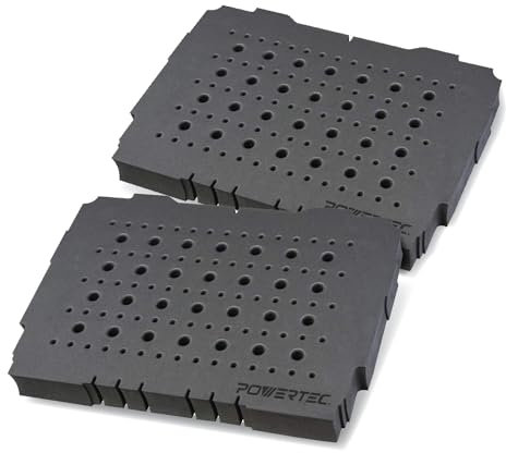 POWERTEC Oberfräsen-Bit-Aufbewahrung, Bohrer-Organizer-Tablett für Festool Systainer SYS 1 & Tanos Systainer³ M – hält 103 Bits, 28 Stück 1/2 Zoll und 75 Stück 1/4-Zoll-Schaft Fräser-Bits und Koffer
