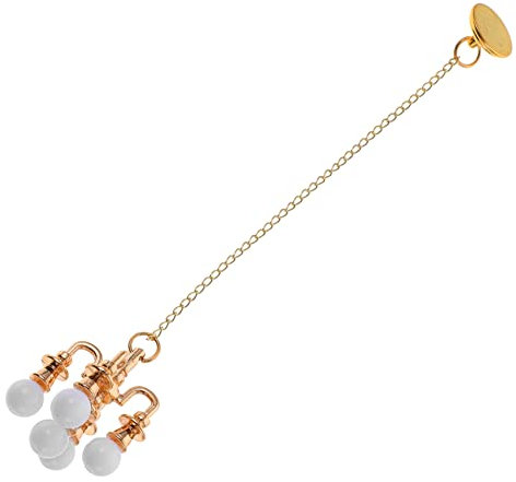 TOYANDONA Mini Deckenlampe Für Puppenhaus Dekorative Hängelampe Miniatur Kronleuchter Modell Beleuchtung Für Miniaturszenen Geeignet Für Puppenstuben Und Feengärten