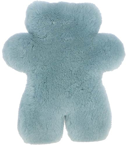 Luxury Sheepskin Teddy Shaped Hot Water Bottle Cover & Bottle (Blue)