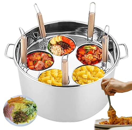Olla Para Pasta Comercial De Acero Inoxidable Con 5 Orificios, Máquina Para Cocinar Fideos Para Cocina Casera O Restaurante, Máquina Para Hacer Espaguetis Y Caldera, Divisor Y Colador