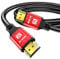 jojobnj 8K HDMI Cable 2m High Speed HDMI Cable 48Gbps 8K@60Hz 4K@120Hz, HDCP 2.2 & 2.3, DTS:X, HDR 10 Compatible con Roku TV/eARC/3D/PS5/HDTV/Laptop/Blu-ray (RED)
