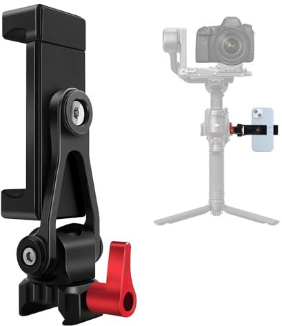 HAFOKO Aluminium Alliage Téléphone Trépied Monter avec Froid Chaussure Monter & Otan Serrer Compatible avec DJI RS4/RS4 Pro/RS3/RS3 Pro/RS3 Mini/RS2/RSC2 Stabilisateur Gimbal