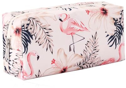 DWFEYOI Trousse de Toilette Voyage,rousse de Toilette de Voyage Trousse de Maquillage à Fermeture Sac pour Femmes Organisateurs de Cosmétiques (Flamant Rose)