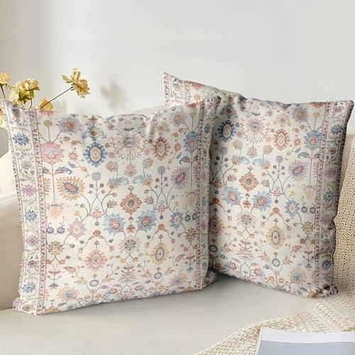 XPHZZL Kissenbezüge, 45 x 45 cm, quadratisch, bedruckt, Boho, kurzer Plüsch, Baumwolle, weiche Kissenbezüge für Außenbereich, Terrasse, Sofa, Balkon, Wohnzimmer, mit unsichtbarem Reißverschluss, 45 x