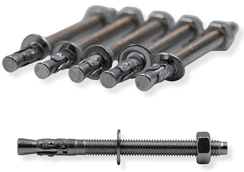 ABAZO aus säurebeständigem A4-Stahl verschiedene Größen 10 Stk. Schwerlastanker Schwerlastdübel Keilanker Bolzenanker verzinkt Ankerbolzen Keilanker Schwerlastdübel (M10x75mm - 10stk.)