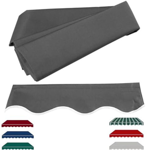 NILZA Retractable Patio Awning Replacement Fabric Waterproof Canvas Outdoor Canopy Top Cover, Replacement Sun Shade Shelter Fabric For Yard Shop Balcony - Grey((10x8.2ft)3x2.5m)