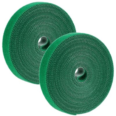 AORHOFJ 2 Stück 10m Pflanzenbinder Klettverschluss, 12mm, Grün