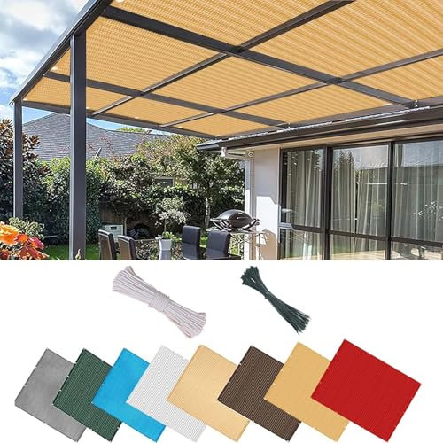 Voile d'ombrage rectangulaire - 370 x 1000 cm - Résistant à 90 % aux UV - Pour balcon, clôture, porche, avec œillets pour jardin, cour, piscine, terrasse - 370 x 1000 cm