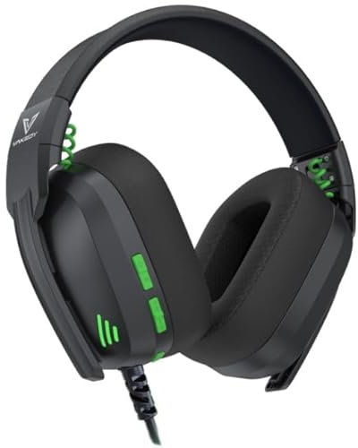Vakedy HW12 Gaming Headset for PC, PS5, PS4, Xbox One, Switch, Gaming Headphones with Microphone, Wired Headet with 3.5mm Audio Jack (Cool Black)