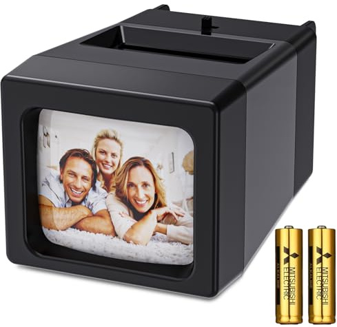 35mm Slide Viewer, 2X Magnification and LED Lighted Illuminated Viewing, Slide Projector for 35mm Old Slides (2AAA Batteries Included)