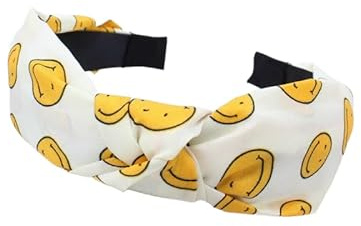 TQVLNMCR 2pcs waschen face Stirnband Fashion Cross Feste Farbe Knotbänder weibliches Temperament Stirnband Schnalle Stirnband Haarzubehör(Smiley face beige)