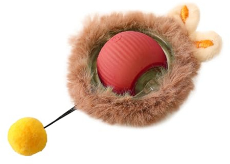 Interaktives Katzenspielzeug, Powerball Katze Interaktiver Spielball für Katzen 360° Rolling Smart Ball FüR Katzen Und Hunde, Interactive Hunting Cat Toy Kugel für Indoor-Katzen(Rot)