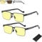 EasPowest Eckige Sonnenbrillen für Tag und Nacht, Nachtfahrbrillen für Herren und Damen (2PCS)