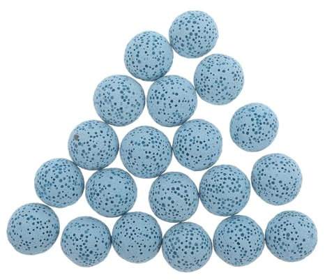 DEARMAMY Natürliche Aromatherapie Diffusorperlen Aus Vulkangestein 16mm Hellblau Ätherisches Öl Diffusorstein Für Auto Und Raum Tragbare Lavastein Duftperlen 20 Stück