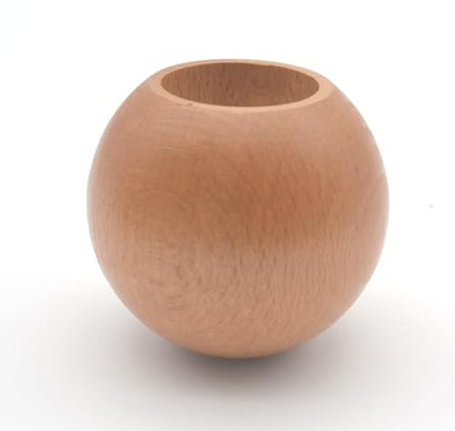 Generisch 1x Endstück Endknopf Kugel 55 mm Holz Buche für Stangen Ø 28 mm