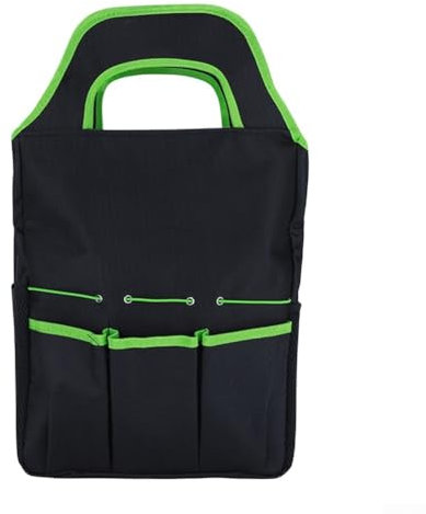 Borsa porta attrezzi da giardino compatta e spaziosa realizzata in tessuto Oxford 600D con maniglia per il trasporto (verde)