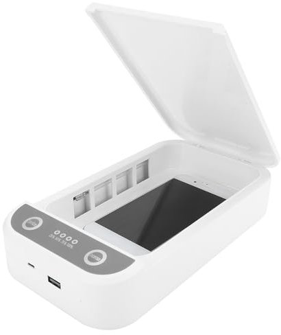 UV -Handy Desinfektionsmittel Reiniger Box 360 ° UVC Leichtes Handy Reiniger Waschwerkzeugzubehör mit schnellem Sterilisationsmodus für Smartphones Masken Schmuckbrillen Tasten