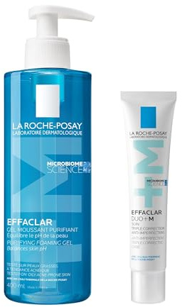La Roche-Posay | Routine Effaclar anti-imperfection | Gel Moussant Purifiant 400ml & Soin Triple Correction 40ml | Pour peaux grasses à tendances acnéique | Nettoie, apaise & réduit les imperfections