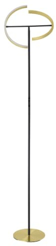 Eglo LED Floor lamp Castelpoto, Touch-dimmable floorlamp for Living Room | adjustable uplighter, standing light made of brushed brass steel, warm white, 180 cm