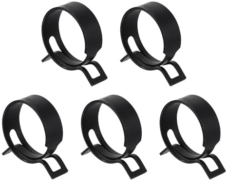 sourcing map 5pcs Spring Band Type Hose Clamps 36mm Fuel Line Hose Spring Clip Silicone Vacuum Hose Pipe Clamp Low Pressure Tube Clip Fastener, Black