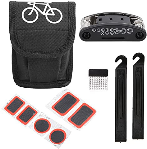 Wangcmcol 16 in 1 Cycling Folding Bike Tyre Repair Tool Kit Multifunction Maintenance Tire Crowbar